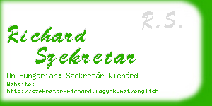 richard szekretar business card